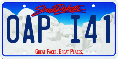 SD license plate 0API41