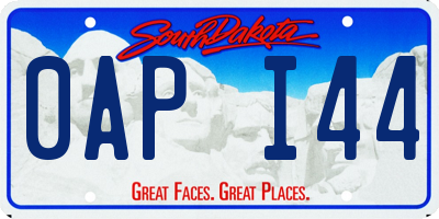 SD license plate 0API44