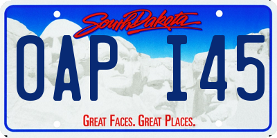 SD license plate 0API45