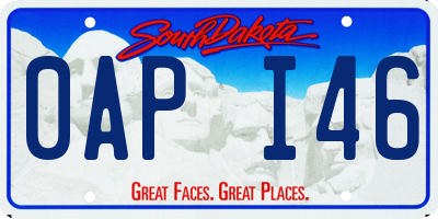 SD license plate 0API46