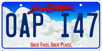 SD license plate 0API47
