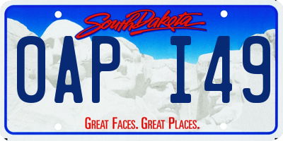 SD license plate 0API49