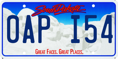 SD license plate 0API54