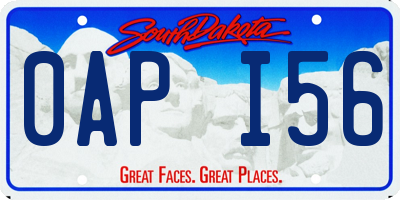 SD license plate 0API56