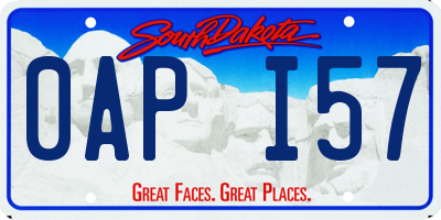 SD license plate 0API57