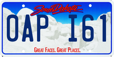 SD license plate 0API61