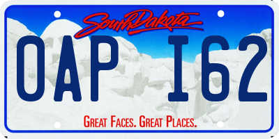 SD license plate 0API62