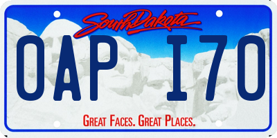 SD license plate 0API70
