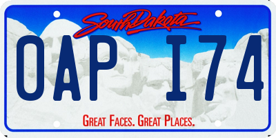 SD license plate 0API74