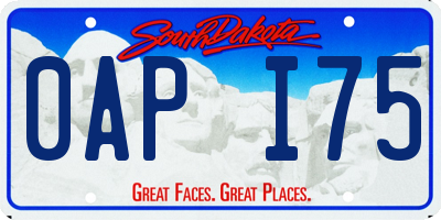 SD license plate 0API75