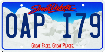 SD license plate 0API79