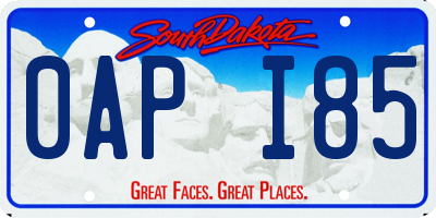 SD license plate 0API85