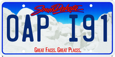 SD license plate 0API91