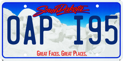 SD license plate 0API95