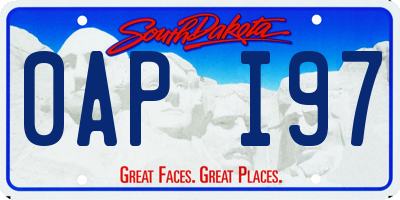 SD license plate 0API97