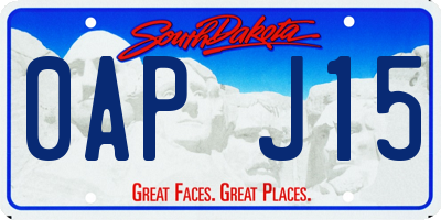 SD license plate 0APJ15