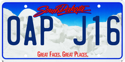 SD license plate 0APJ16