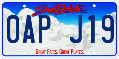 SD license plate 0APJ19