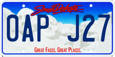 SD license plate 0APJ27