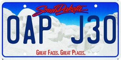 SD license plate 0APJ30