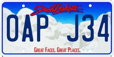 SD license plate 0APJ34