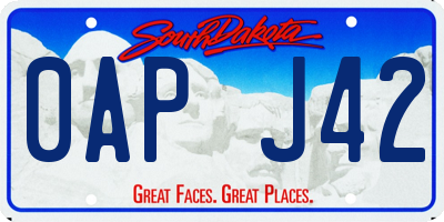 SD license plate 0APJ42