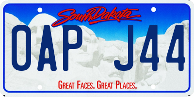 SD license plate 0APJ44