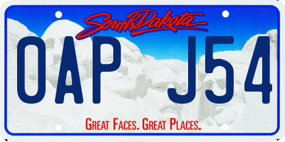 SD license plate 0APJ54