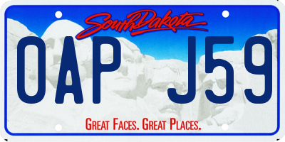 SD license plate 0APJ59