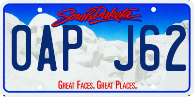 SD license plate 0APJ62