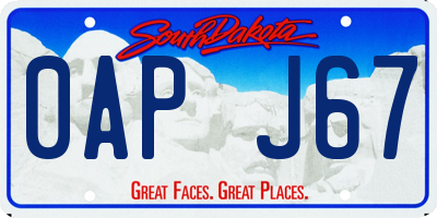 SD license plate 0APJ67