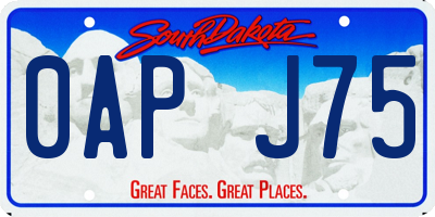 SD license plate 0APJ75