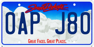 SD license plate 0APJ80