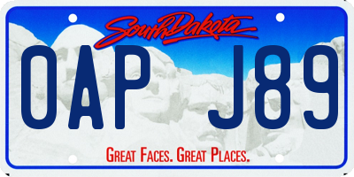 SD license plate 0APJ89