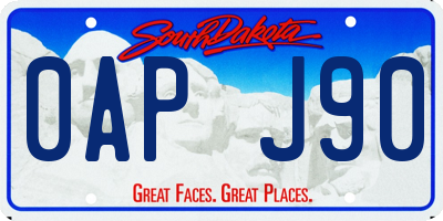 SD license plate 0APJ90