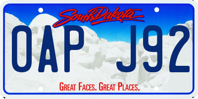 SD license plate 0APJ92