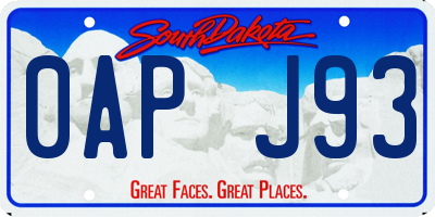 SD license plate 0APJ93