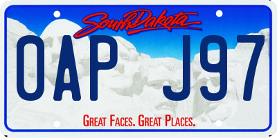 SD license plate 0APJ97