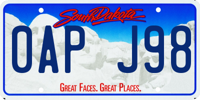 SD license plate 0APJ98