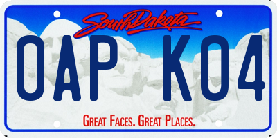 SD license plate 0APK04