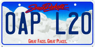 SD license plate 0APL20