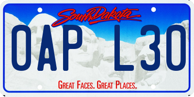 SD license plate 0APL30