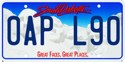 SD license plate 0APL90