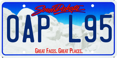 SD license plate 0APL95