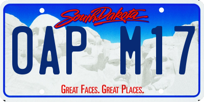 SD license plate 0APM17