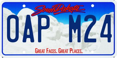 SD license plate 0APM24