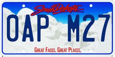 SD license plate 0APM27