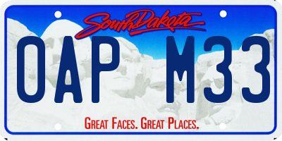 SD license plate 0APM33