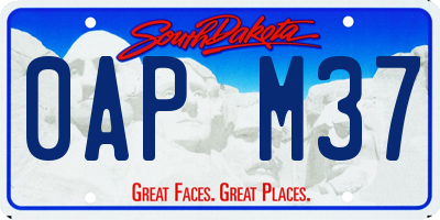 SD license plate 0APM37