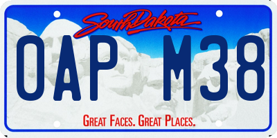 SD license plate 0APM38